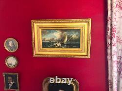 Former English School, Marine Scene, Oil On Wood Signed