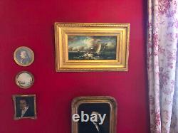 Former English School, Marine Scene, Oil On Wood Signed