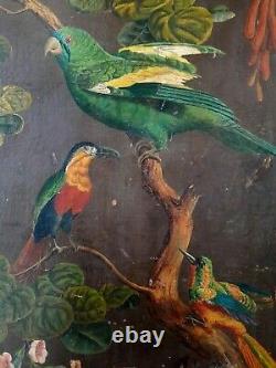 Former Painting Birds And Flowers Animal Jungle Botanical Art Naif Rousseau