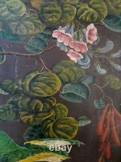 Former Painting Birds And Flowers Animal Jungle Botanical Art Naif Rousseau