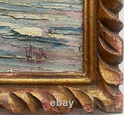 Former Painting Hsp Mediterranean Marine Sailors Signed Larville + Frame