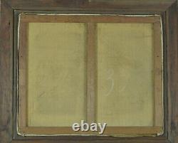 Former Painting Landscape View Of Cemetery Ruine Roger Montane Wood Frame 1930