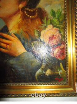 Former Painting Oil On Wood-golden Wooden Frame-prayers-religion