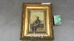 Former Painting Portrait Of Capitainin Infanterie 102 Th Regiment On Wood 1884