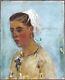 Former Painting Portrait Of Young Woman Painting Oil Antique Oil Painting Old
