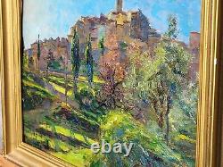 Former Table Signed Gaston Prunier. Landscape Nature. Oil Painting On Panel