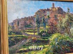 Former Table Signed Gaston Prunier. Landscape Nature. Oil Painting On Panel