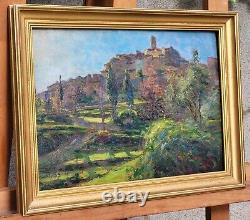 Former Table Signed Gaston Prunier. Landscape Nature. Oil Painting On Panel