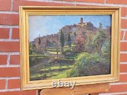 Former Table Signed Gaston Prunier. Landscape Nature. Oil Painting On Panel