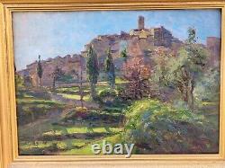 Former Table Signed Gaston Prunier. Landscape Nature. Oil Painting On Panel