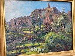 Former Table Signed Gaston Prunier. Landscape Nature. Oil Painting On Panel