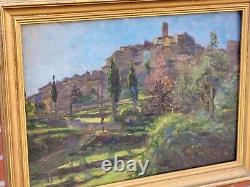 Former Table Signed Gaston Prunier. Landscape Nature. Oil Painting On Panel