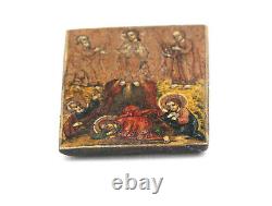 Fragment of an ancient icon. Miniature on wood. Transfiguration. 18th century. Russia.