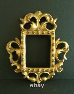 Frame In Carved Wood And Gold Miniature. Italy 19th