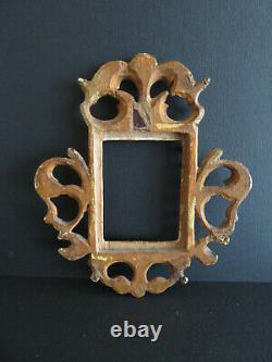 Frame In Carved Wood And Gold Miniature. Italy 19th