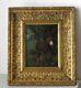 Frame Old Wood Dore Painting Oil On Canvas Donkey And Dog