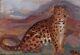 Framed Painting Spanish Animal Art Mateo Hernandez Leopard Art Deco 1930