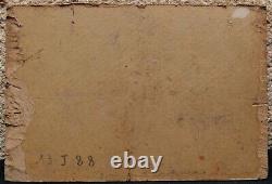 Framed painting Spanish animal art Mateo HERNANDEZ leopard Art Deco 1930