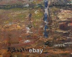 Framed tableau landscape view VENICE gondola canal Belgian painter Alfred BASTIEN