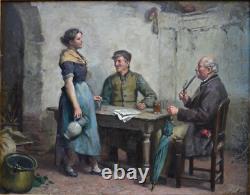 Franz Meerts 1836-1896, Belgian School. Tavern Interior