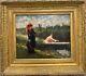 French Impressionist School Elegants, Boating, Circa 1890