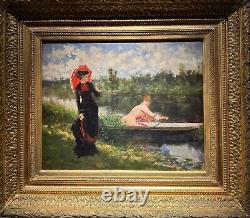 French Impressionist School Elegants, Boating, Circa 1890