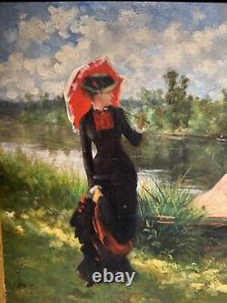 French Impressionist School Elegants, Boating, Circa 1890