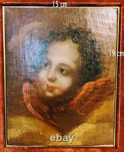 French Or Italian School Of The 17th Century Angelot Putti In The Oil Clouds