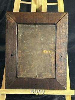 French Realist School 19th Century Oil on Panel Animated Gallant Scene 1880