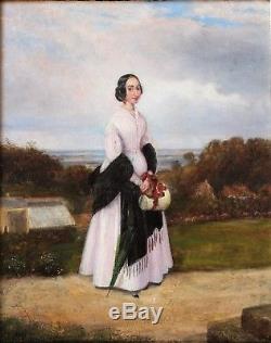 French School 1841, Portrait Of A Woman, Painting, Painting, France, Art