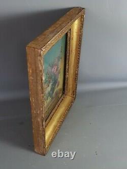 French School 19th Century Bouquet De Fleur Sur Entablement Oil Sur Bois Sb