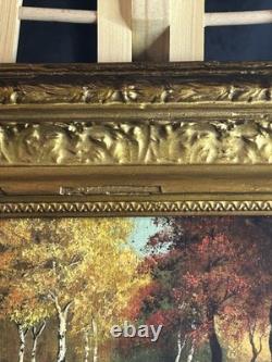 French School 19th Century Oil on Cardboard Autumn Landscape in the Woods 1870