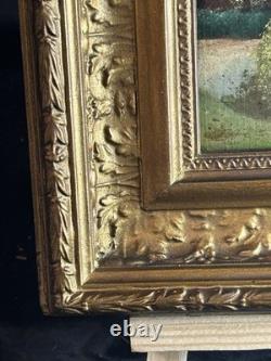 French School 19th Century Oil on Cardboard Underwood Landscape River 1880