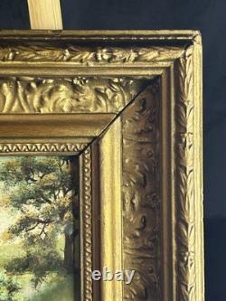 French School 19th Century Oil on Cardboard Underwood Landscape River 1880