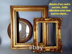 French School 19th Century Village Scene Oil on Wood Gilded Frame SB637