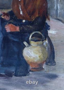 French School, 19th Century. Young Woman Seated by a Fountain