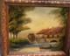 French School. Animated Landscape Oil Painting On Wood Panel J. Chatelin