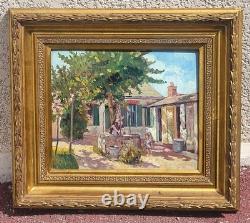 French School. Rural Life Scene. 1923. Oil painting on wood panel.