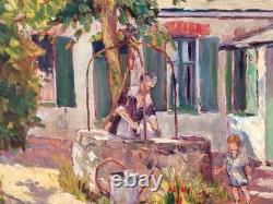 French School. Rural Life Scene. 1923. Oil painting on wood panel.