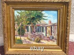 French School. Rural Life Scene. 1923. Oil painting on wood panel.