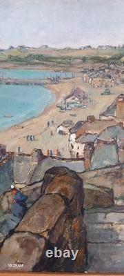 French School, The Port of Cancale, oil on wood, circa 1935/40