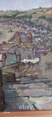 French School, The Port of Cancale, oil on wood, circa 1935/40