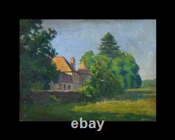 French School, early 20th century. View of a castle