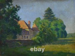 French School, early 20th century. View of a castle