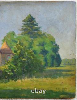 French School, early 20th century. View of a castle