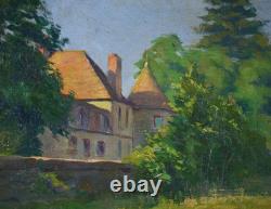 French School, early 20th century. View of a castle