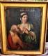 French School Of The 17th Century, Roman Charity, Gilded Wooden Frame