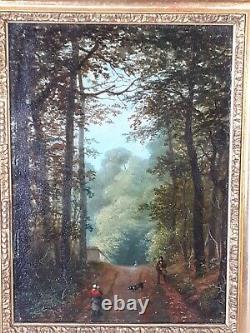 From Georges Viard, Hunter In A Forest, Oil On Wood