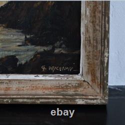 Gabriel Deschamps Oil Painting Pointe Raz Finistère Old French Ocean