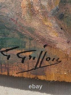 Gabriel Griffon 1866-1938 Female Nude Oil Painting on Wood Panel